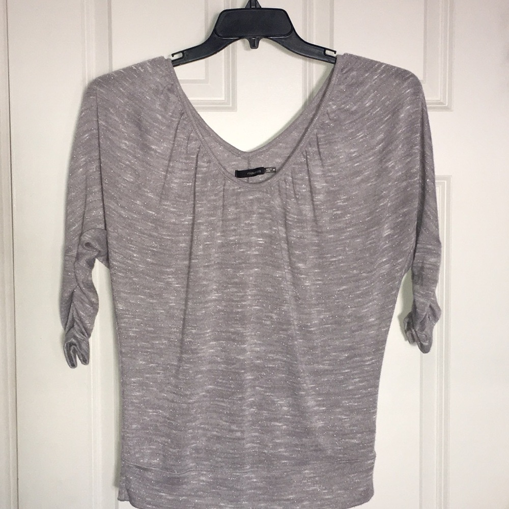 Maurice’s Silver Sparkly 3/4 Length Sleeve Sweater